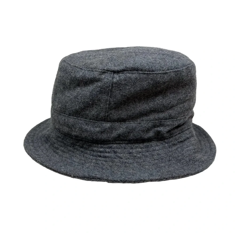Nine & Company Bucket Hat Felt Lined‎ Button Detail Gray Women Size OSFA
